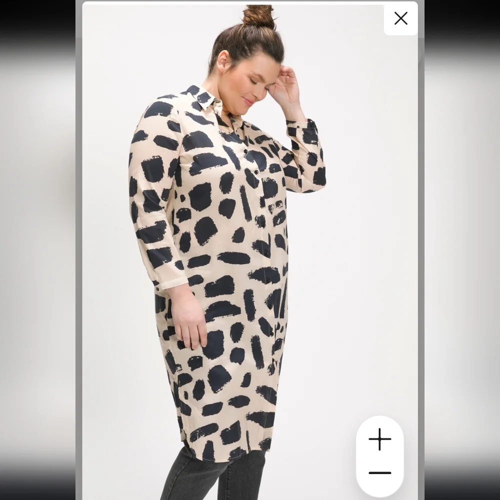 ✨️HOST PICK✨️ 100% Cotton Abstract Print Button Down Dress by Ulla Popken - Picture 14 of 15